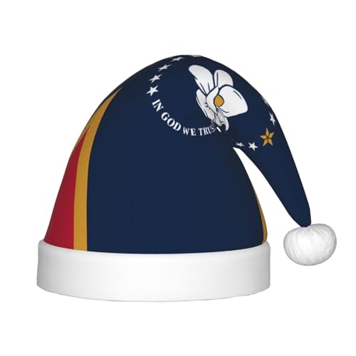 Mississippi Weihnachtsmütze mit Staatsflagge, klassische Weihnachtsmann- und Neujahrsparty-Kopfbedeckung, perfekt für Feiertage, Halloween Mississippi Weihnachtsmütze mit Staatsflagge, klassische Weihnachtsmann- und Neujahrsparty-Kopfbedeckung, perfekt für Feiertage, Halloween von SamLng