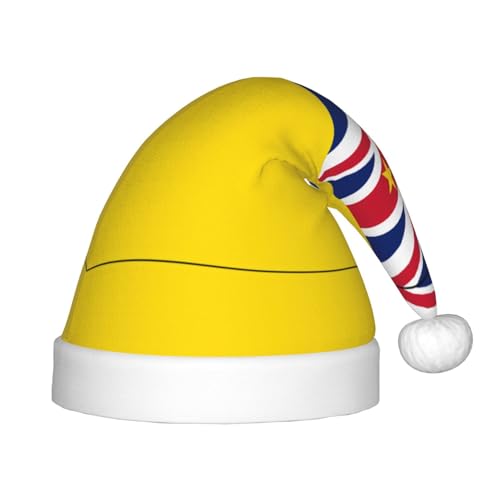 Niue Weihnachtsmütze, klassische Weihnachtsmann- und Neujahrsparty-Kopfbedeckung, perfekt für Feiertage, Halloween von SamLng