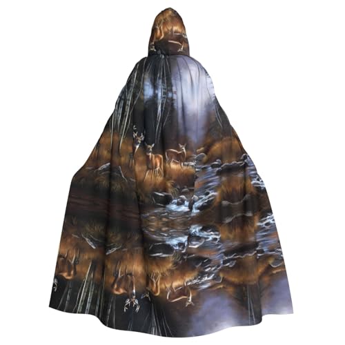 SamLng Beauty Deer Kapuzenumhang für Erwachsene - Bequemer und langlebiger Kapuzenumhang für Halloween, Ostern, Karneval, Weihnachten von SamLng