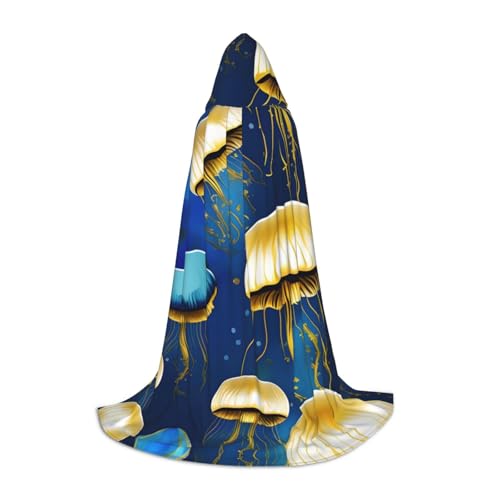 SamLng Blauer und goldener Quallen-Kapuzenumhang – perfektes Kapuzen-Kostüm für Jugendliche – ideal für Cosplay, Weihnachten, Halloween SamLng Blauer und goldener Quallen-Kapuzenumhang – perfektes Kapuzen-Kostüm für Jugendliche – ideal für Cosplay, Weihnachten, Halloween von SamLng