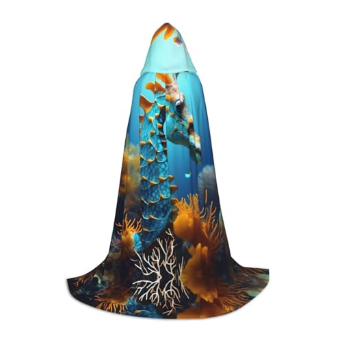 SamLng Blaues Seepferdchen Kapuzenumhang - Rollenspiel-Kostüm für Teenager, geeignet für Cosplay, Weihnachten, Halloween, Ostern, Karneval SamLng Blaues Seepferdchen Kapuzenumhang - Rollenspiel-Kostüm für Teenager, geeignet für Cosplay, Weihnachten, Halloween, Ostern, Karneval von SamLng