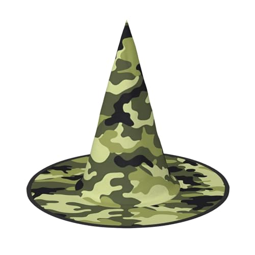 SamLng Camo Green Erwachsene Halloween Kostüm Hut - Hexenhut Party Zubehör - Faltbar für Weihnachten, Ostern & Halloween SamLng Camo Green Erwachsene Halloween Kostüm Hut - Hexenhut Party Zubehör - Faltbar für Weihnachten, Ostern & Halloween von SamLng