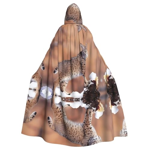 SamLng Canada Lynx Kapuzenumhang für Erwachsene - Bequemer und langlebiger Kapuzenumhang für Halloween, Ostern, Karneval, Weihnachten von SamLng