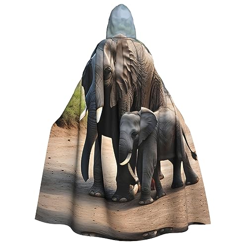 SamLng Elefant und Baby Elefant Kapuzenumhang für Erwachsene - Ideal für Cosplay, Weihnachten, Maskerade, Halloween, Ostern Karneval Partys von SamLng