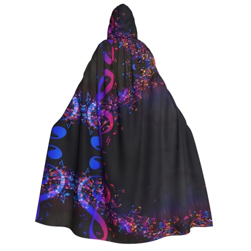 SamLng Farbenfroher Galaxie-Musiknoten-Kapuzenumhang – Erwachsenenkostüm für Damen und Herren, Rollenspiel-Kostüm – perfekt für Halloween, Ostern, Karneval und Partys SamLng Farbenfroher Galaxie-Musiknoten-Kapuzenumhang – Erwachsenenkostüm für Damen und Herren, Rollenspiel-Kostüm – perfekt für Halloween, Ostern, Karneval und Partys von SamLng