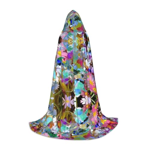 SamLng Farbiger Blumenumhang mit Kapuze – perfekt für Weihnachten, Halloween, Ostern, Karnevalsparty und Cosplay-Bühnenkostüme von SamLng