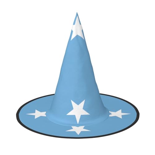 SamLng Flagge Mikronesiens Halloween Hexenhut für Erwachsene Partyhut Maskerade Karneval Cosplay Spitze Horn Dekoration Cap von SamLng
