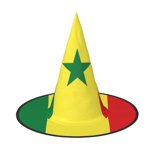 SamLng Flagge Senegal Halloween Hexenhut für Erwachsene Partyhut Maskerade Karneval Cosplay Spitze Horn Dekoration Kappe von SamLng