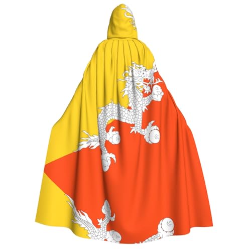 SamLng Flagge des Königreichs Bhutan Kapuzenumhang Erwachsene - Universal Rollenspiel Kostüm Cosplay Umhang Robe - Perfekt für Halloween, Ostern, Karneval von SamLng