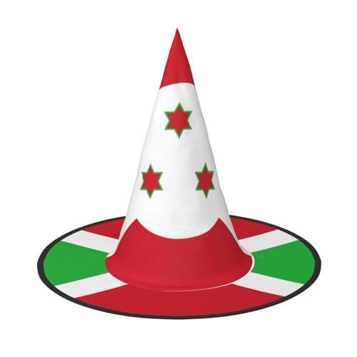 SamLng Flagge von Burundi Halloween Hexenhut für Erwachsene Partyhut für Maskerade Karneval Cosplay Spitzhorn Dekoration Kappe von SamLng