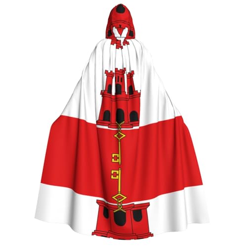 SamLng Flagge von Gibraltar Kapuzenumhang Erwachsene - Universal Rollenspiel Kostüm Cosplay Umhang Robe - Perfekt für Halloween, Ostern, Karneval SamLng Flagge von Gibraltar Kapuzenumhang Erwachsene - Universal Rollenspiel Kostüm Cosplay Umhang Robe - Perfekt für Halloween, Ostern, Karneval von SamLng