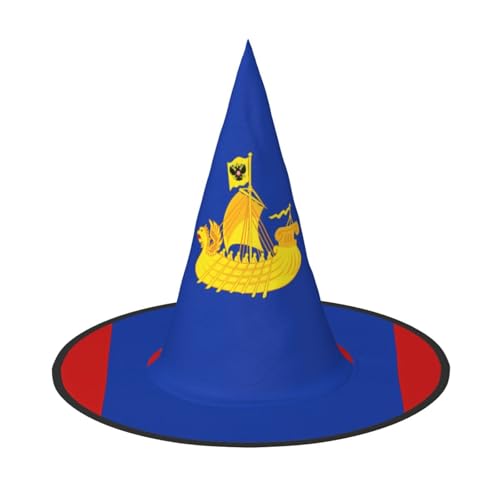 SamLng Flagge von Kostroma Halloween Hexenhut für Erwachsene Partyhut Maskerade Karneval Cosplay Spitze Horn Dekoration Kappe SamLng Flagge von Kostroma Halloween Hexenhut für Erwachsene Partyhut Maskerade Karneval Cosplay Spitze Horn Dekoration Kappe von SamLng