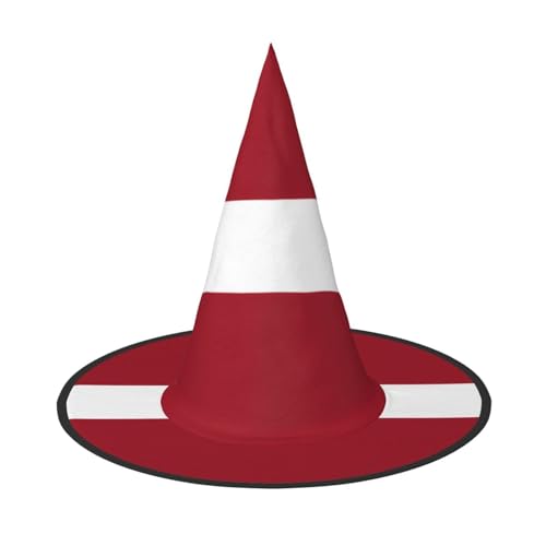 SamLng Flagge von Lettland Halloween Hexenhut für Erwachsene Partyhut Maskerade Karneval Cosplay Spitze Horn Dekoration Kappe von SamLng
