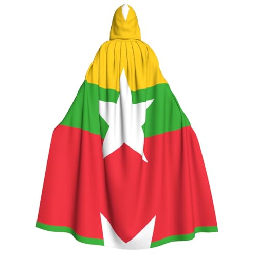 SamLng Flagge von Myanmar Kapuzenumhang Erwachsene - Universal Rollenspiel Kostüm Cosplay Umhang Robe - Perfekt für Halloween, Ostern, Karneval SamLng Flagge von Myanmar Kapuzenumhang Erwachsene - Universal Rollenspiel Kostüm Cosplay Umhang Robe - Perfekt für Halloween, Ostern, Karneval von SamLng