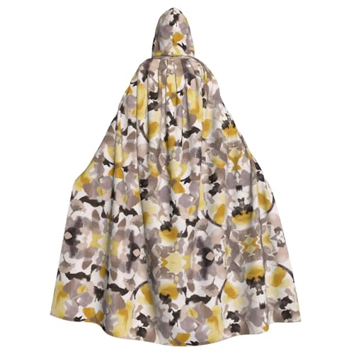 SamLng Gelber grauer Blumen-Kapuzenumhang für Erwachsene – bequemer und langlebiger Kapuzenumhang für Halloween, Ostern, Karneval, Weihnachten von SamLng