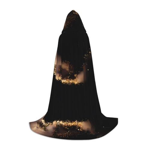 SamLng Gold Black Sand Hooded Cloak - Rollenspiel Kostüm für Teenager geeignet für Cosplay, Weihnachten, Halloween, Ostern, Karneval von SamLng