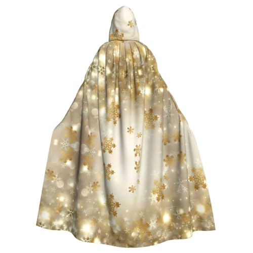 SamLng Goldener Seidenumhang mit Kapuze für Erwachsene – bequemer und langlebiger Kapuzenumhang für Halloween, Ostern, Karneval, Weihnachten von SamLng