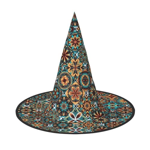 SamLng Halloween-Kostümhut für Erwachsene mit Blumenmuster - Hexenhut Partyzubehör - faltbar für Weihnachten, Ostern & Halloween SamLng Halloween-Kostümhut für Erwachsene mit Blumenmuster - Hexenhut Partyzubehör - faltbar für Weihnachten, Ostern & Halloween von SamLng