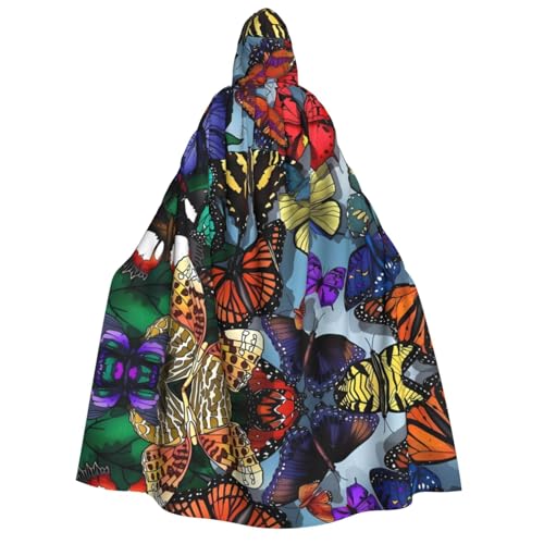 SamLng Handgezeichneter farbiger Schmetterlings-Umhang mit Kapuze – Erwachsenenkostüm für Damen und Herren, Rollenspiel-Kostüm – perfekt für Halloween, Ostern, Karneval und Partys SamLng Handgezeichneter farbiger Schmetterlings-Umhang mit Kapuze – Erwachsenenkostüm für Damen und Herren, Rollenspiel-Kostüm – perfekt für Halloween, Ostern, Karneval und Partys von SamLng