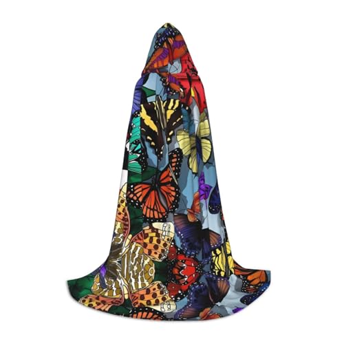 SamLng Handgezeichneter farbiger Schmetterlings-Umhang mit Kapuze – Rollenspiel-Kostüm für Teenager, geeignet für Cosplay, Weihnachten, Halloween, Ostern, Karneval SamLng Handgezeichneter farbiger Schmetterlings-Umhang mit Kapuze – Rollenspiel-Kostüm für Teenager, geeignet für Cosplay, Weihnachten, Halloween, Ostern, Karneval von SamLng