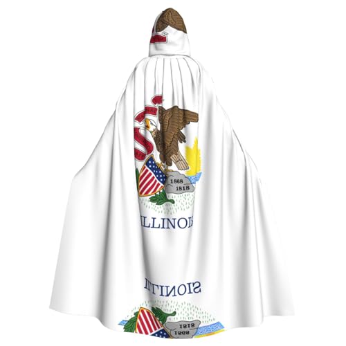 SamLng Illinois State Flag Hooded Cloak - Adult Role Play Costume Cosplay - Perfect for Christmas, Wizard, Magician Themed Parties SamLng Illinois State Flag Hooded Cloak - Adult Role Play Costume Cosplay - Perfect for Christmas, Wizard, Magician Themed Parties von SamLng