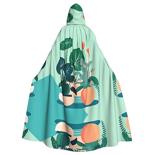 SamLng Indoor-Cartoon-Topf-Grünpflanzen-Kapuzenumhang für Erwachsene – bequemer und langlebiger Kapuzenumhang für Halloween, Ostern, Karneval, Weihnachten von SamLng
