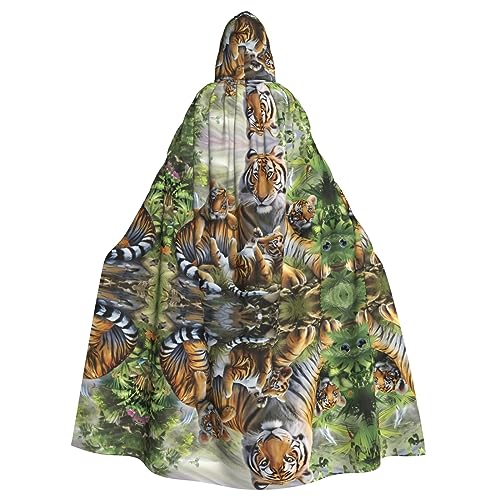 SamLng Jungle Tigers Cub Kapuzenumhang für Erwachsene - Bequemer und langlebiger Kapuzenumhang für Halloween, Ostern, Karneval, Weihnachten von SamLng