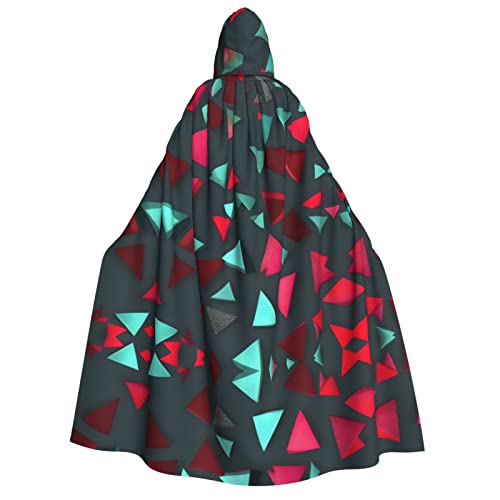 SamLng Kapuzenumhang mit Dreiecksmuster, für Erwachsene, Damen, Herren, Rollenspiel-Kostüm, perfekt für Halloween, Ostern, Karneval und Partys von SamLng
