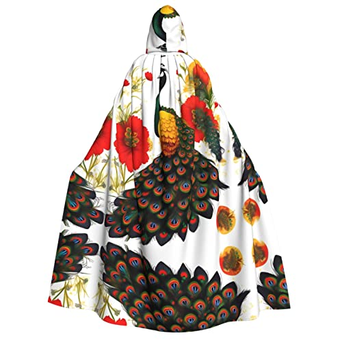 SamLng Kapuzenumhang mit Pfauenmotiv, für Erwachsene, Damen, Herren, Rollenspiel-Kostüm, perfekt für Halloween, Ostern, Karneval und Partys SamLng Kapuzenumhang mit Pfauenmotiv, für Erwachsene, Damen, Herren, Rollenspiel-Kostüm, perfekt für Halloween, Ostern, Karneval und Partys von SamLng
