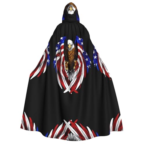 SamLng Kapuzenumhang mit USA-Flagge, patriotischer Adler, Erwachsenenkostüm, für Damen und Herren, perfekt für Halloween, Ostern, Karneval und Partys SamLng Kapuzenumhang mit USA-Flagge, patriotischer Adler, Erwachsenenkostüm, für Damen und Herren, perfekt für Halloween, Ostern, Karneval und Partys von SamLng