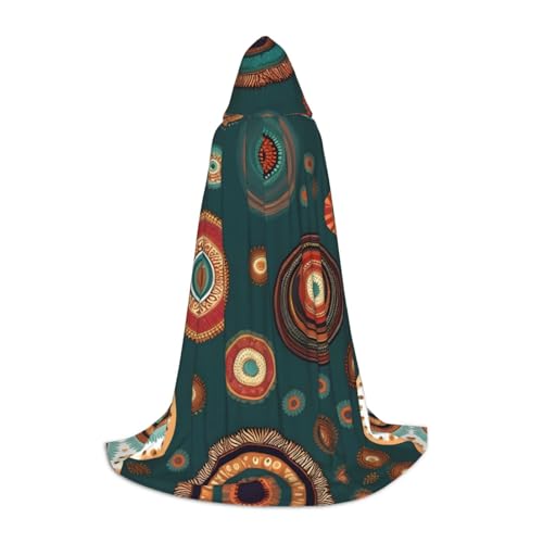 SamLng Kapuzenumhang mit ethnischen Kreisen, Blumenmuster, perfektes Kapuzen-Kostüm für Teenager, ideal für Cosplay, Weihnachten, Halloween von SamLng