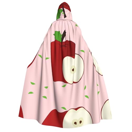 SamLng Kapuzenumhang mit rotem Apfel, für Erwachsene, Damen, Herren, Rollenspiel-Kostüm, perfekt für Halloween, Ostern, Karneval und Partys von SamLng