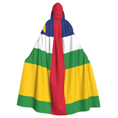 SamLng Kapuzenumhang mit zentralafrikanischer Flagge – Rollenspiel-Kostüm für Erwachsene, Cosplay, perfekt für Weihnachten, Zauberer, Magier-Mottopartys von SamLng