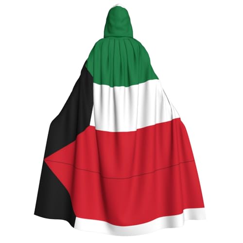 SamLng Kuwaiti Flag Hooded Cloak Adult - Universal Rollenspiel Kostüm Cosplay Cape Robe - Perfekt für Halloween, Ostern, Karneval von SamLng