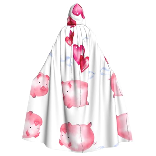 SamLng Lustiger Schweinchen-Kapuzenumhang für Erwachsene - Bequemer und langlebiger Kapuzenumhang für Halloween, Ostern, Karneval, Weihnachten von SamLng