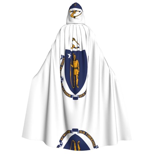 SamLng Massachusetts Staatsflagge Kapuzenumhang Erwachsene - Universal Rollenspiel Kostüm Cosplay Umhang Robe - Perfekt für Halloween, Ostern, Karneval von SamLng
