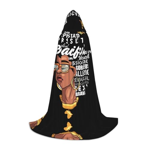 SamLng Melanin Afro-Frauen-Umhang mit Kapuze – perfekt für Weihnachten, Halloween, Ostern, Karnevalsparty und Cosplay-Bühnenkostüme von SamLng