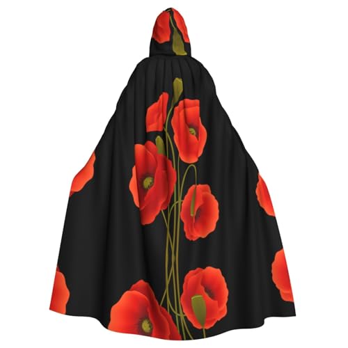 SamLng Mohnblumen Kapuzenumhang für Erwachsene - Bequemer und langlebiger Kapuzenumhang für Halloween, Ostern, Karneval, Weihnachten von SamLng