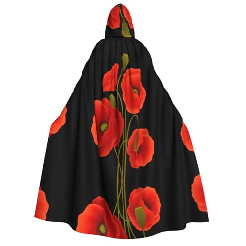 SamLng Mohnblumen-Umhang mit Kapuze – Erwachsenenkostüm für Damen und Herren, Rollenspiel-Kostüm – perfekt für Halloween, Ostern, Karneval und Partys SamLng Mohnblumen-Umhang mit Kapuze – Erwachsenenkostüm für Damen und Herren, Rollenspiel-Kostüm – perfekt für Halloween, Ostern, Karneval und Partys von SamLng