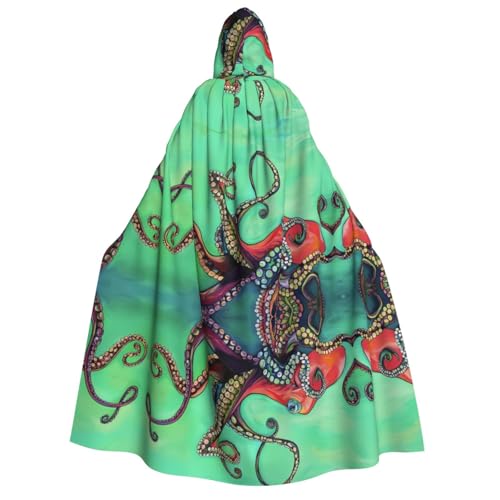 SamLng Niedlicher Oktopus-Kapuzenumhang – Erwachsenenkostüm für Damen und Herren, Rollenspiel-Kostüm – perfekt für Halloween, Ostern, Karneval und Partys von SamLng