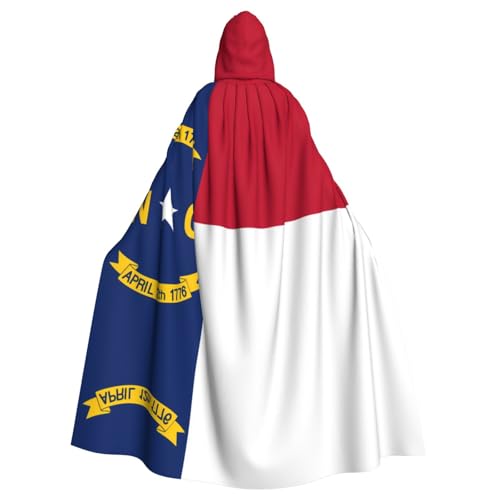 SamLng North Dakota Flaggen-Umhang mit Kapuze – Rollenspiel-Kostüm für Erwachsene, Cosplay, perfekt für Weihnachten, Zauberer, Magier Motto-Partys von SamLng