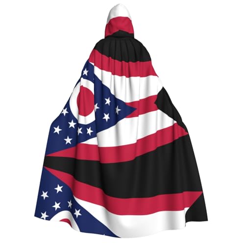 SamLng Ohio State Flag Hooded Cloak Adult - Universal Rollenspiel Kostüm Cosplay Cape Robe - Perfekt für Halloween, Ostern, Karneval SamLng Ohio State Flag Hooded Cloak Adult - Universal Rollenspiel Kostüm Cosplay Cape Robe - Perfekt für Halloween, Ostern, Karneval von SamLng