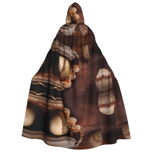 SamLng Retro-Baseball-Kapuzenumhang – Erwachsene Damen Herren Rollenspiel-Kostüm – perfekt für Halloween, Ostern, Karneval und Partys von SamLng