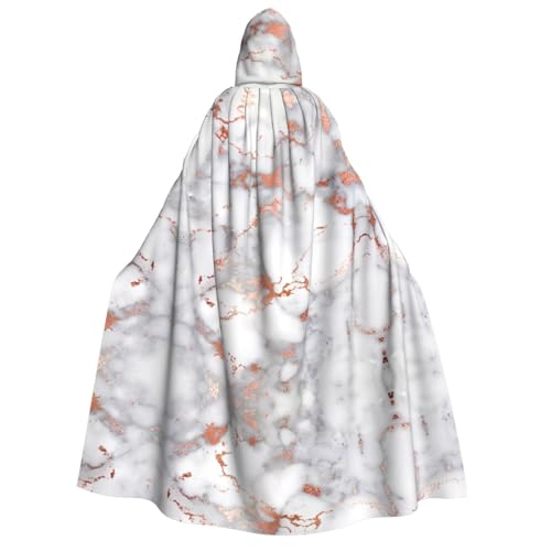 SamLng Rose-goldener Marmor-Kapuzenumhang – Erwachsene Damen Herren Rollenspiel-Kostüm – perfekt für Halloween, Ostern, Karneval und Partys von SamLng