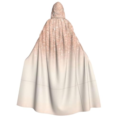 SamLng Rose-goldener Umhang mit Kapuze und Kunstglitzer, für Erwachsene, Damen, Herren, Rollenspiel-Kostüm, perfekt für Halloween, Ostern, Karneval und Partys von SamLng