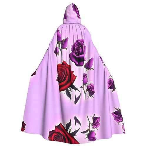 SamLng Rote und lila Rosen Kapuzenumhang für Erwachsene - Bequemer und langlebiger Kapuzenumhang für Halloween, Ostern, Karneval, Weihnachten SamLng Rote und lila Rosen Kapuzenumhang für Erwachsene - Bequemer und langlebiger Kapuzenumhang für Halloween, Ostern, Karneval, Weihnachten von SamLng