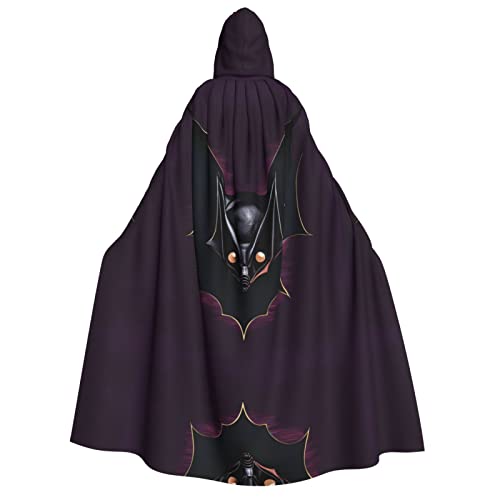 SamLng Schwarzer Geister-Fledermaus-Kapuzenumhang – Erwachsene Damen Herren Rollenspiel-Kostüm – perfekt für Halloween, Ostern, Karneval und Partys von SamLng