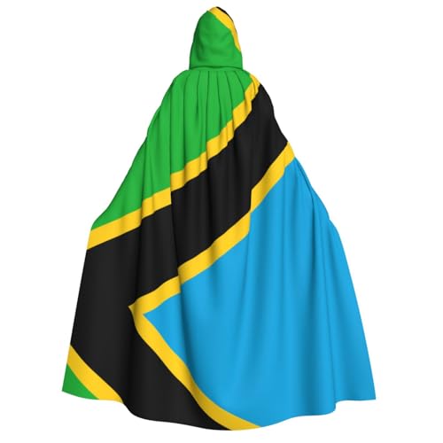 SamLng Tansania Flag Hooded Cloak Adult - Universal Rollenspiel Kostüm Cosplay Umhang Robe - Perfekt für Halloween, Ostern, Karneval SamLng Tansania Flag Hooded Cloak Adult - Universal Rollenspiel Kostüm Cosplay Umhang Robe - Perfekt für Halloween, Ostern, Karneval von SamLng