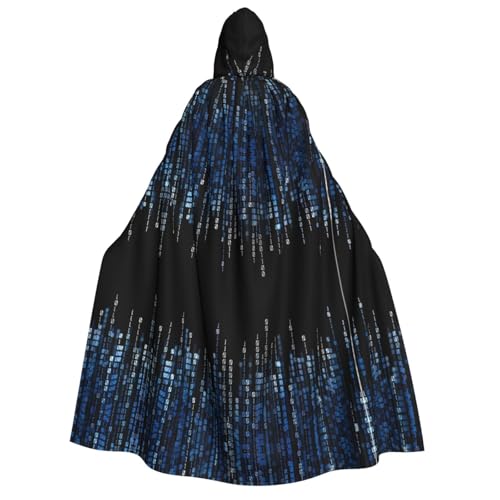 SamLng The Blue Binary Kapuzenumhang – Rollenspiel-Kostüm für Erwachsene, Damen, Herren, perfekt für Halloween, Ostern, Karneval und Partys von SamLng