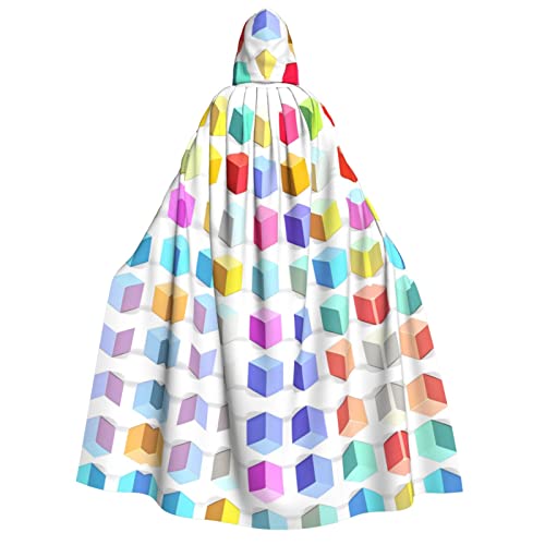SamLng Umhang mit Kapuze, bunt, würfelförmig, für Erwachsene, Damen, Herren, Rollenspiel-Kostüm, perfekt für Halloween, Ostern, Karneval und Partys SamLng Umhang mit Kapuze, bunt, würfelförmig, für Erwachsene, Damen, Herren, Rollenspiel-Kostüm, perfekt für Halloween, Ostern, Karneval und Partys von SamLng